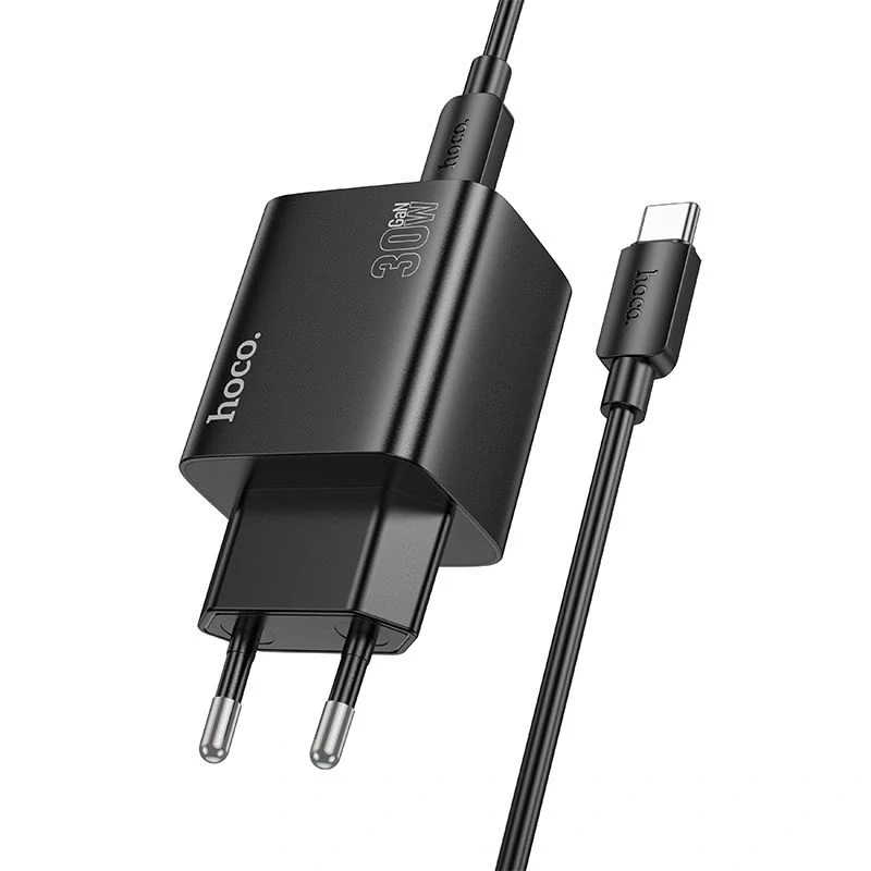 Síťová nabíječka Hoco N56 30W 4×USB + kabel USB-C černá