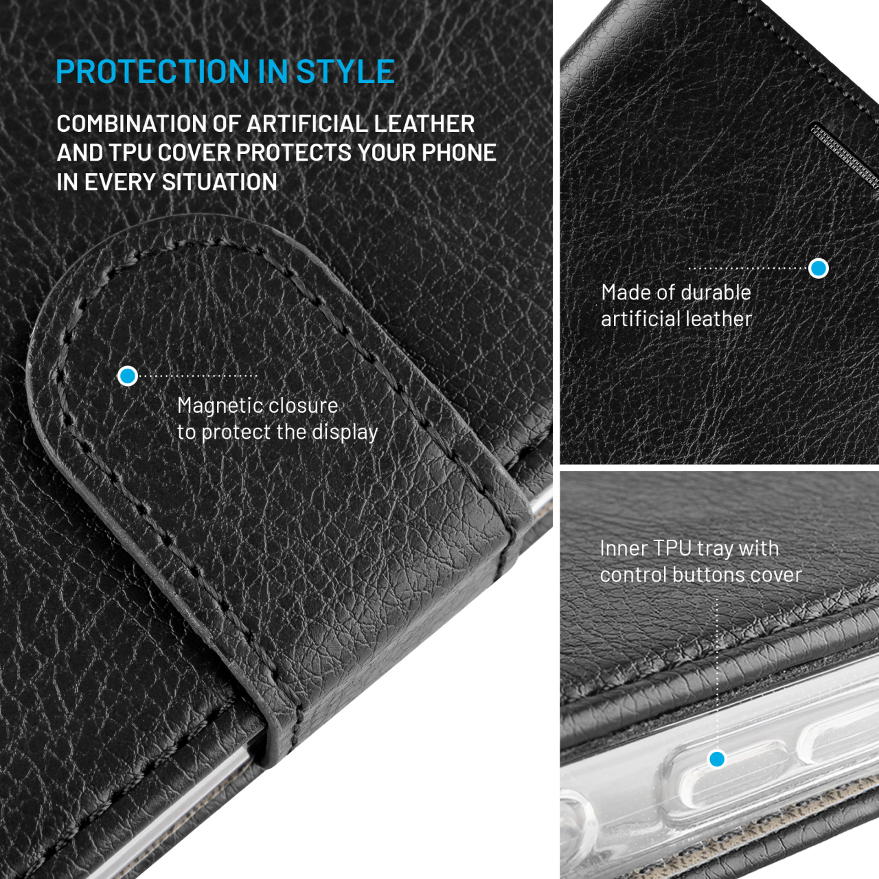 Pouzdro typu kniha FIXED Opus pro Xiaomi 15, černé