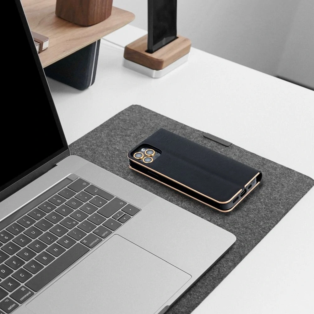 Flipové pouzdro LUNA Book Gold pro iPhone 17 černé