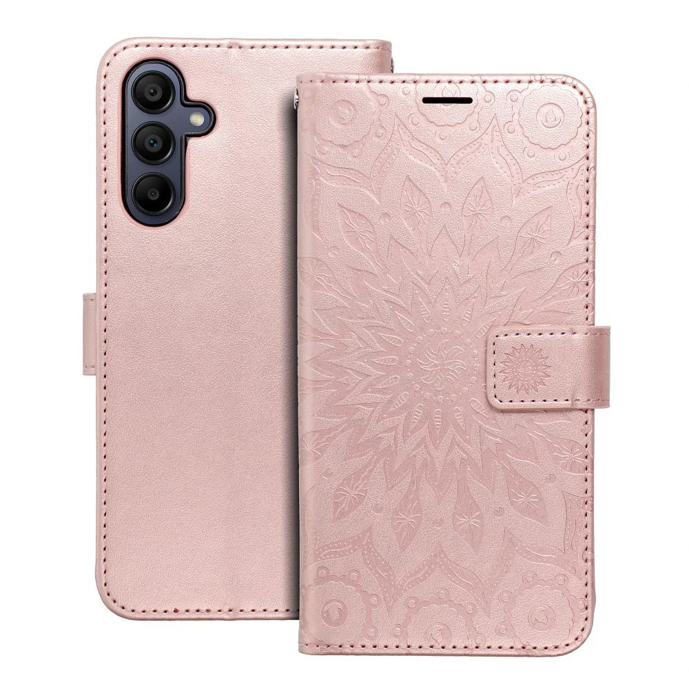Flip pouzdro na mobil Samsung Galaxy A57 5G - MEZZO Book mandala zlatá růžová