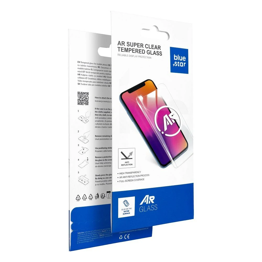 Ochranné tvrzené sklo iPhone 13 Pro / 14 - Blue Star 5D AR černé 5903396428913
