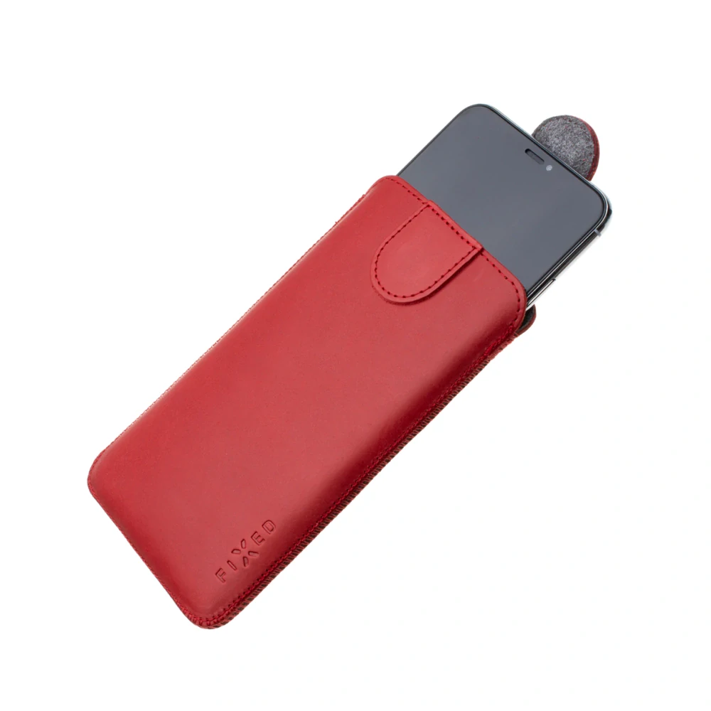 Kožené pouzdro na mobil FIXED Posh 6XL+ červené