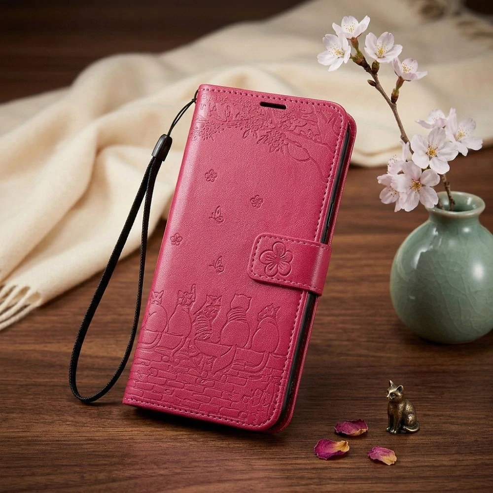 Flip pouzdro Redmi Note 15 4G Mezzo magenta kočky