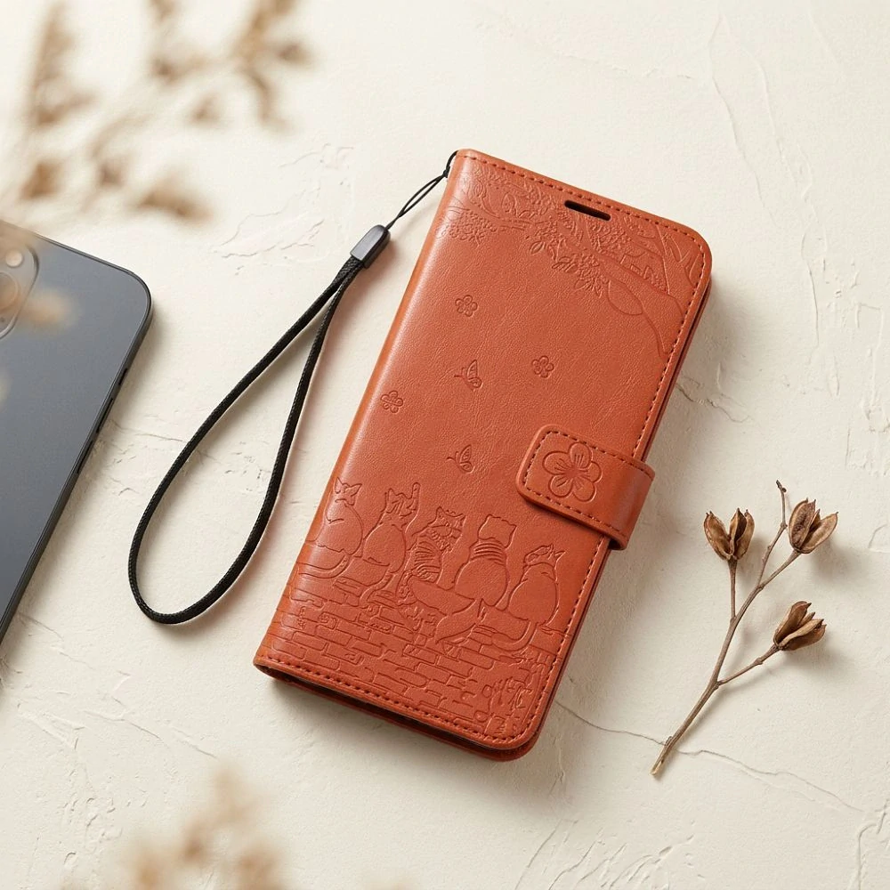 Flip pouzdro Redmi Note 15 4G Mezzo oranžové kočky