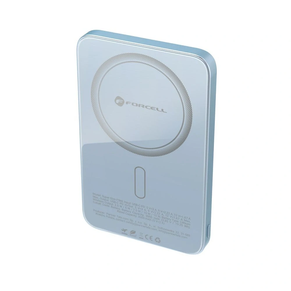 Powerbanka Forcell SuperSlim F5K8 MagSafe 5000mAh modrá