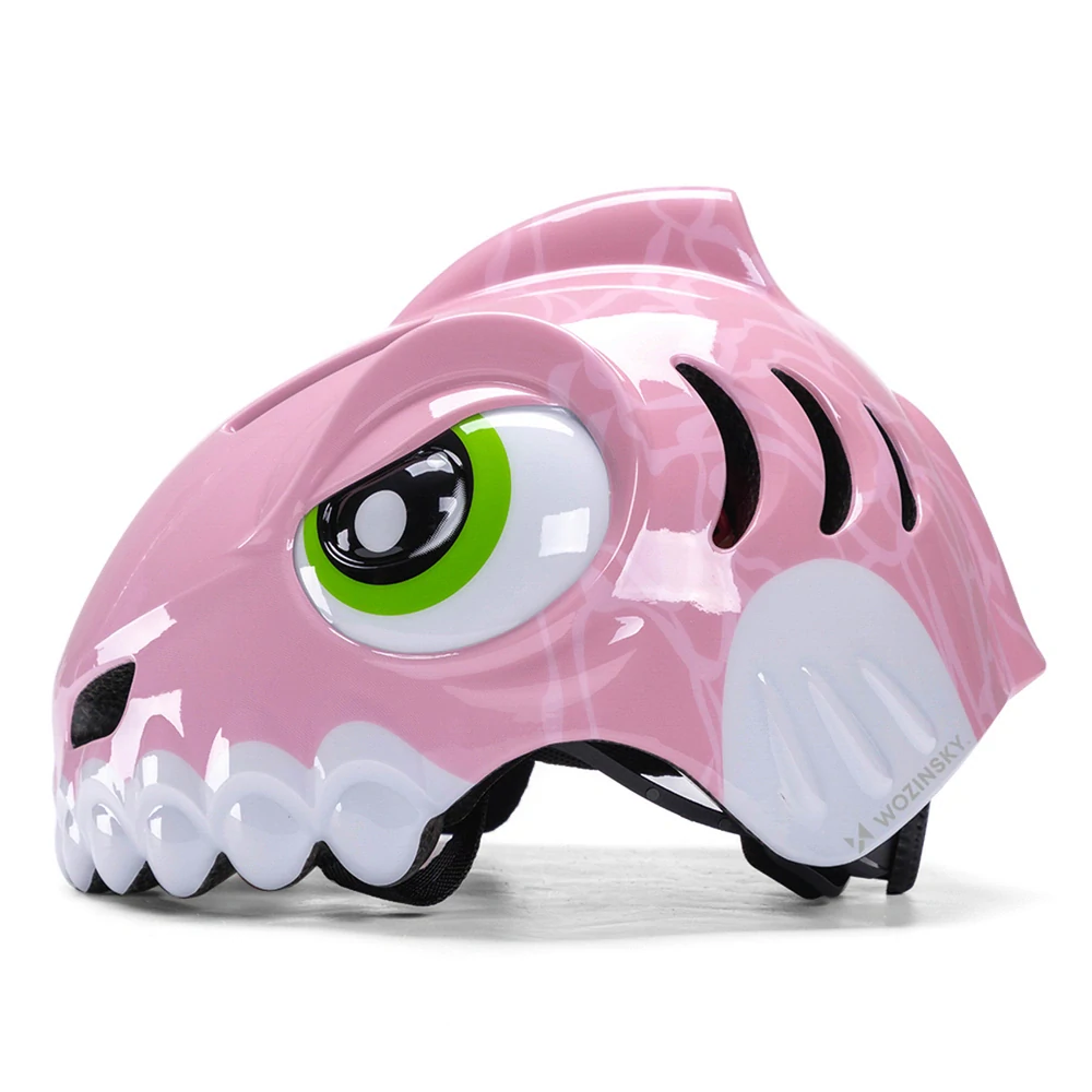Dětská helma na kolo Wozinsky Dinosaur velikost S 52-56 cm růžová