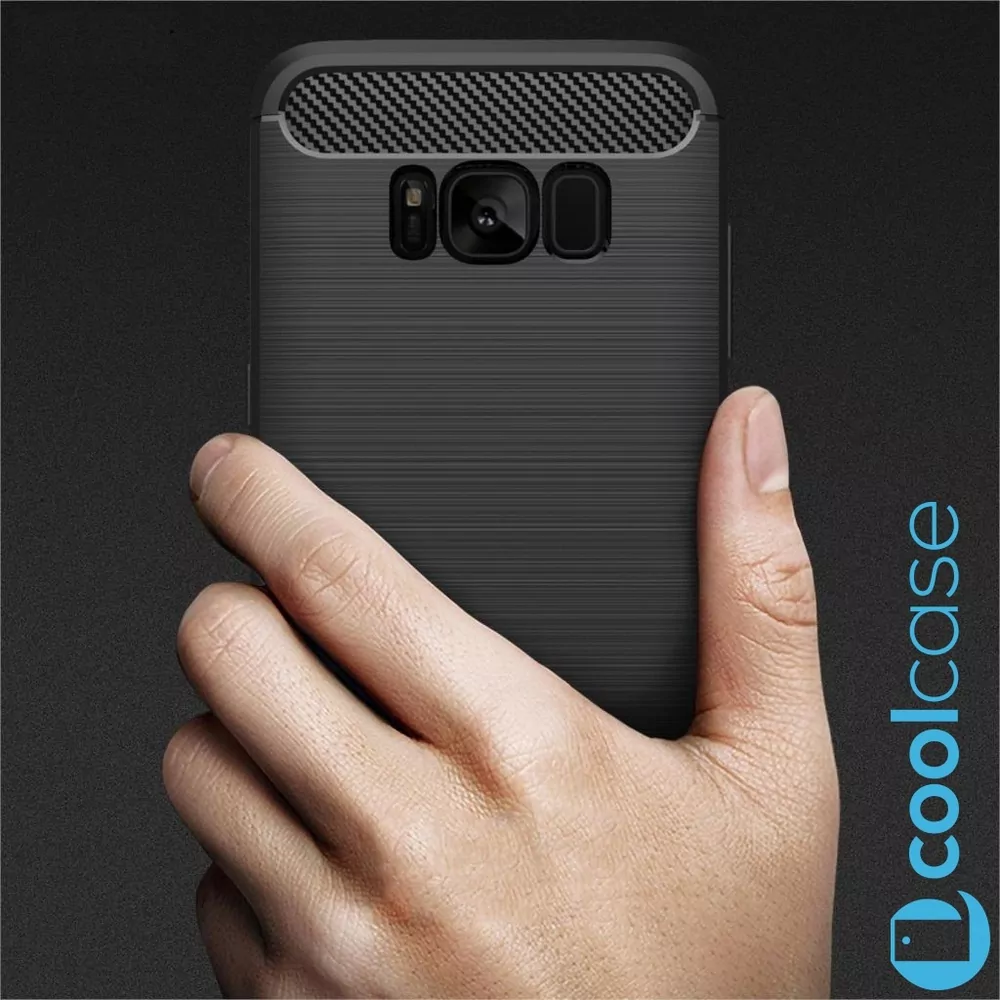 Silikonové pouzdro na mobil Coolcase Carbon pro Samsung Galaxy S8 Černé