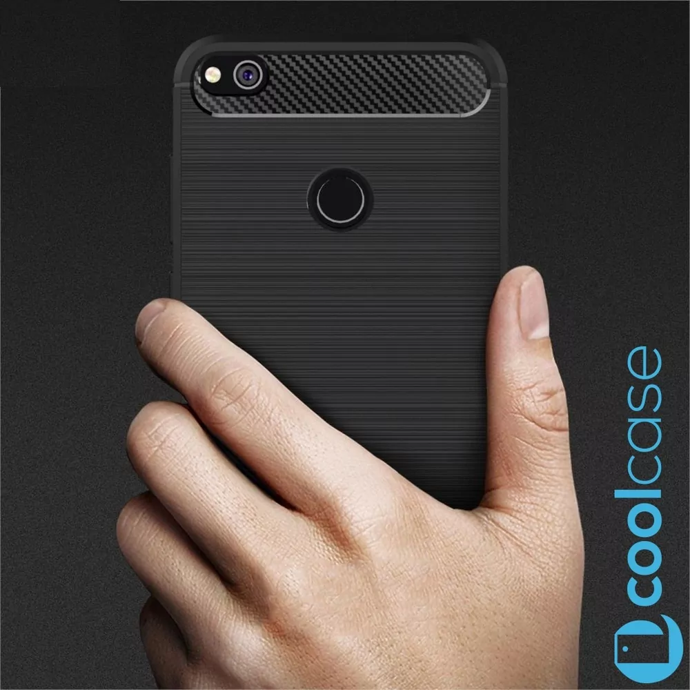 Silikonové pouzdro Coolcase Carbon na Huawei P9 Lite (2017) / Honor 8 Lite Černé