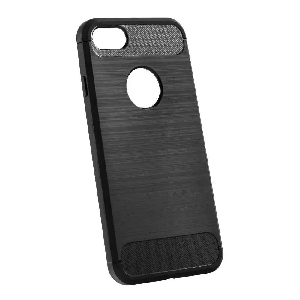 Silikonové pouzdro Coolcase Carbon na mobil Apple iPhone SE, 5 a 5S Černé