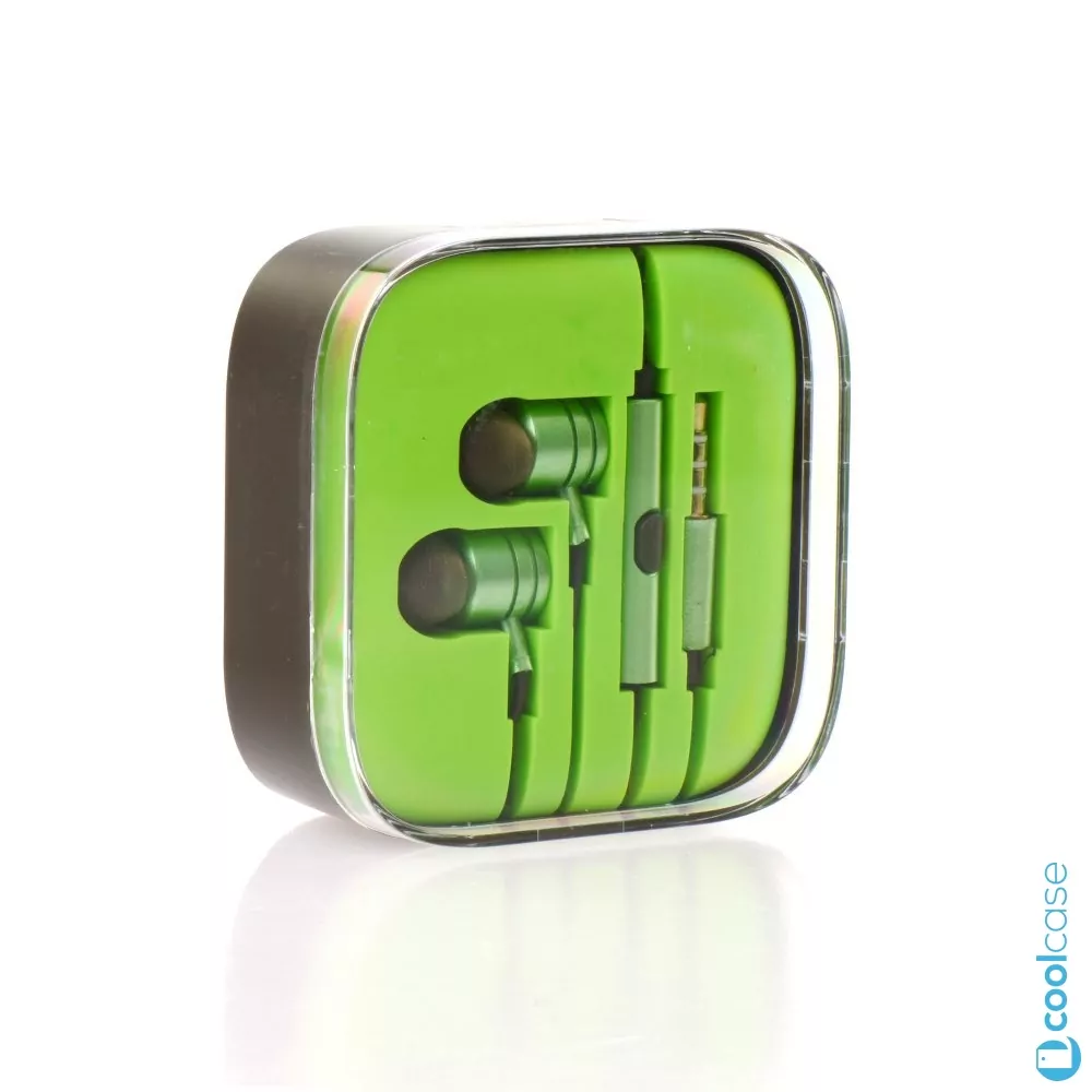 Handsfree sluchátka do uší Metal MI Stereo, 3,5mm jack, Green