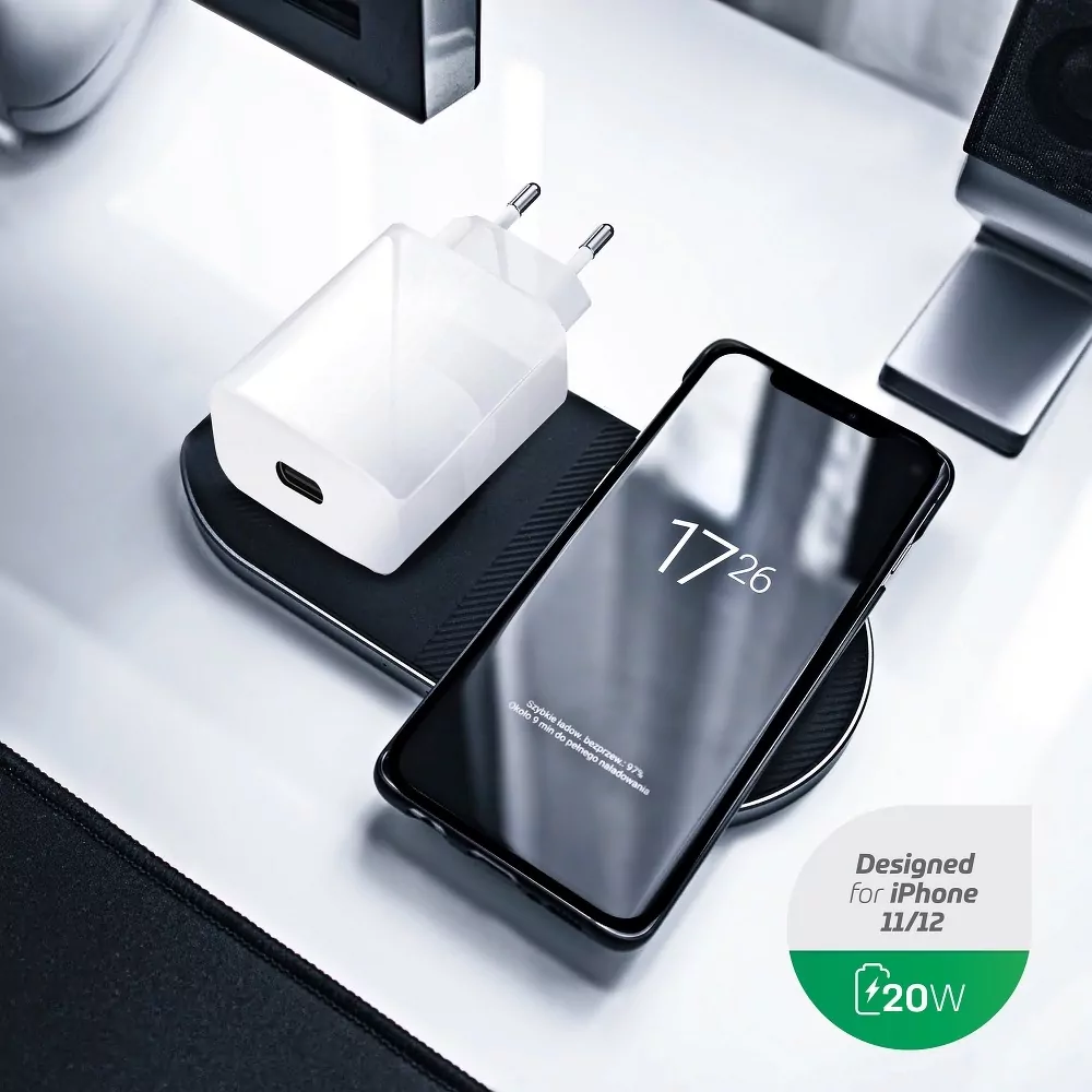 Rozpojitelná rychlá nabíječka do sítě FORCELL s konektorem Apple Lightning 3A 20W QC 4.0 pro iPhone 12