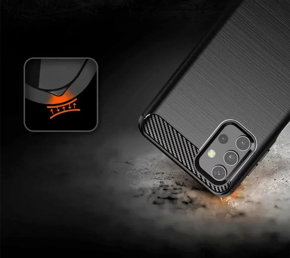 Silikonové pouzdro Coolcase Carbon pro mobil Samsung Galaxy A32 5G Černé