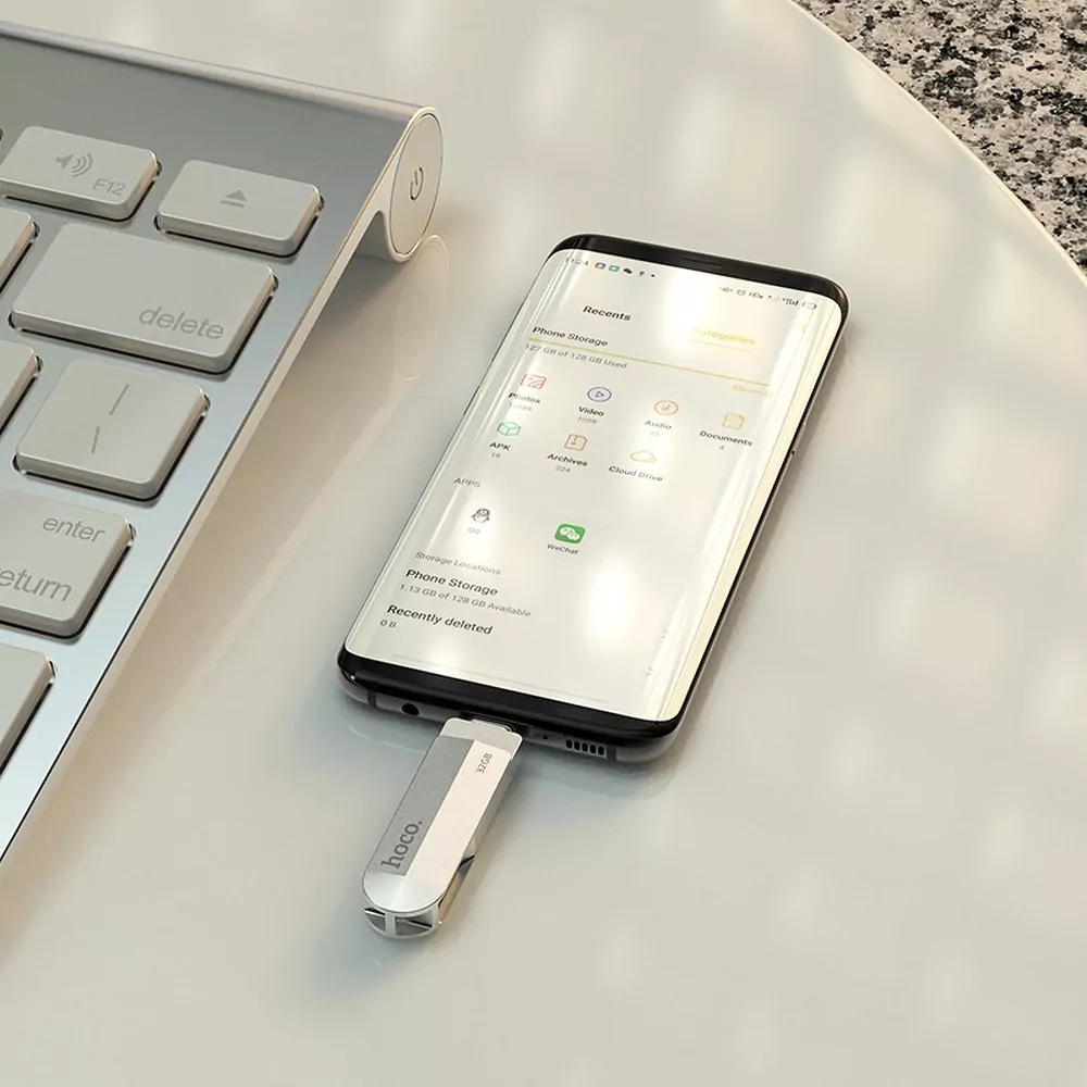 Fleška USB Flash disk HOCO UD10 s kapacitou 32 GB USB 3.0 s konektorem USB a USB-C