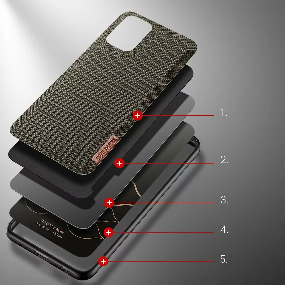 Elegantní pouzdro Dux Ducis Fino Nylon na mobil Xiaomi Redmi Note 10 / 10S - Zelené