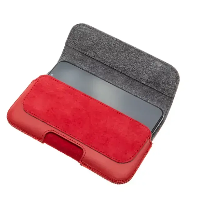 Horizontální kožené pouzdro FIXED Posh na opasek, vel. 5XL+, červené