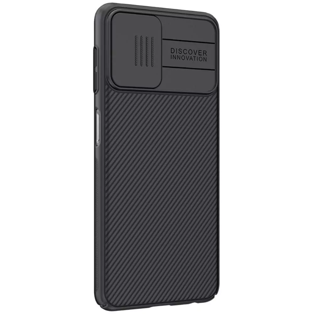 Silikonové pouzdro Nillkin CamShield na mobil Samsung Galaxy A22 4G černé s krytkou fotoaparátu
