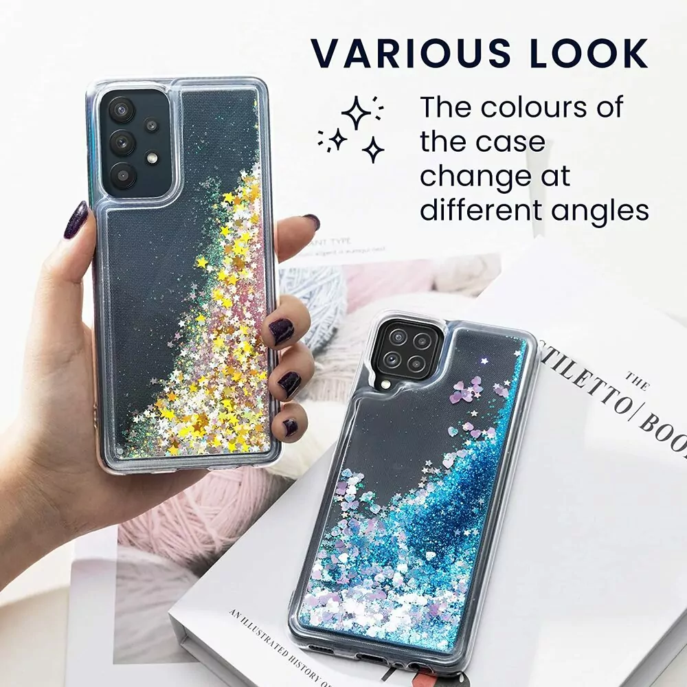 Třpytkové pouzdro kwmobile Flowing Liquid na mobil Samsung Galaxy A22 4G - Gold