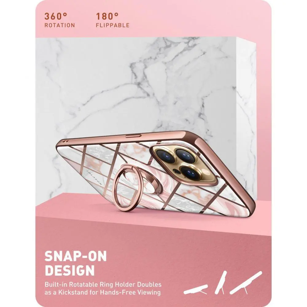 Silikonové pouzdro SUPCASE IBLSN COSMO SNAP na mobil Apple iPhone 13 Pro MARBLE PINK