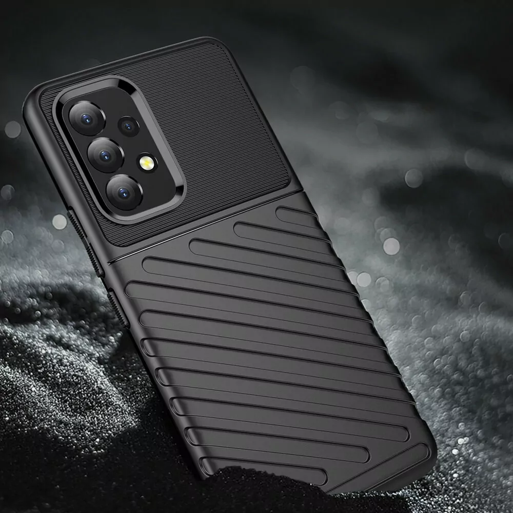 Odolnější gumové pouzdro Armored Thunder na mobil Samsung Galaxy A53 5G Černé