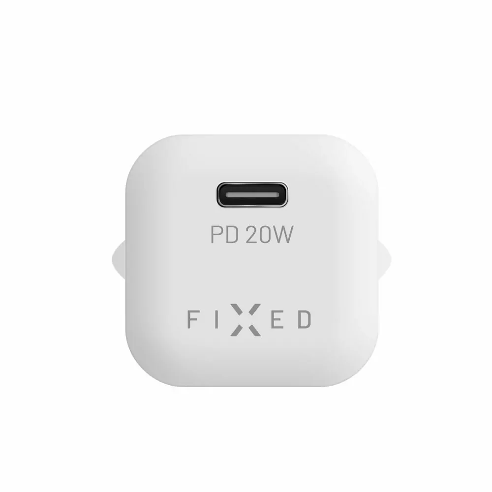 Rychlá nabíječka do sítě FIXED Mini - Power Delivery 20W - USB-C výstup, bez kabelu (lze použít i pro iPhone 12 / 13 / 14 / 15)