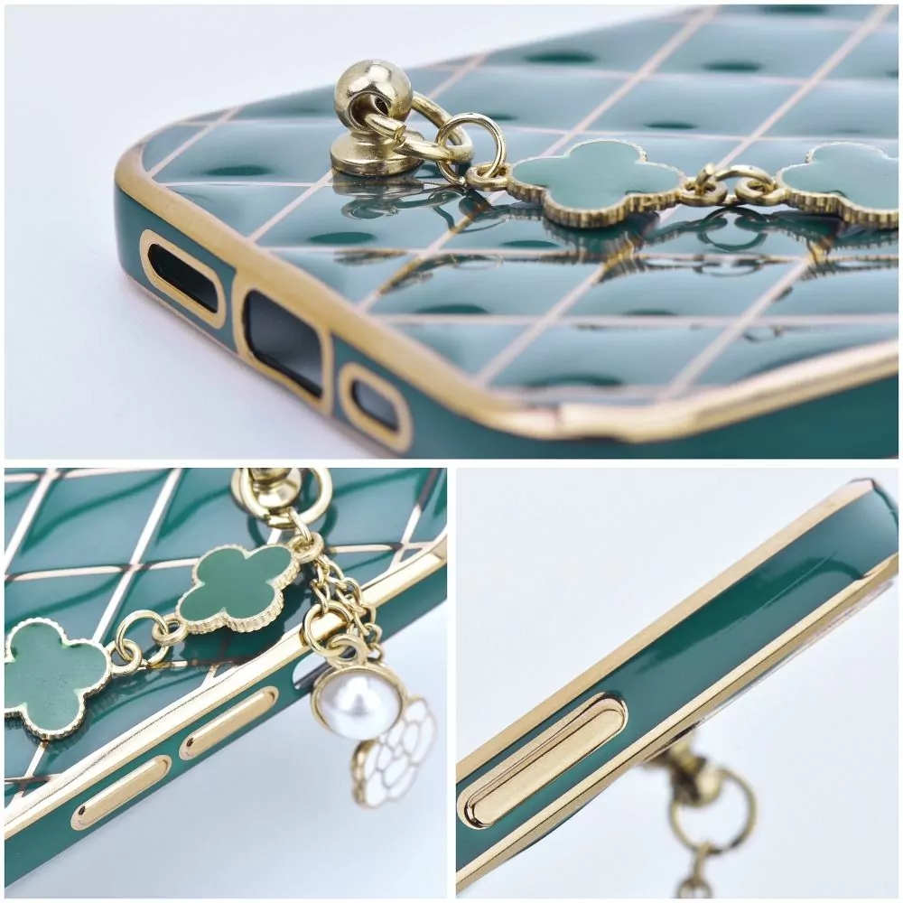 Silikonové pouzdro TREND na mobil Apple iPhone 12 Pro Zelené s ozdobou