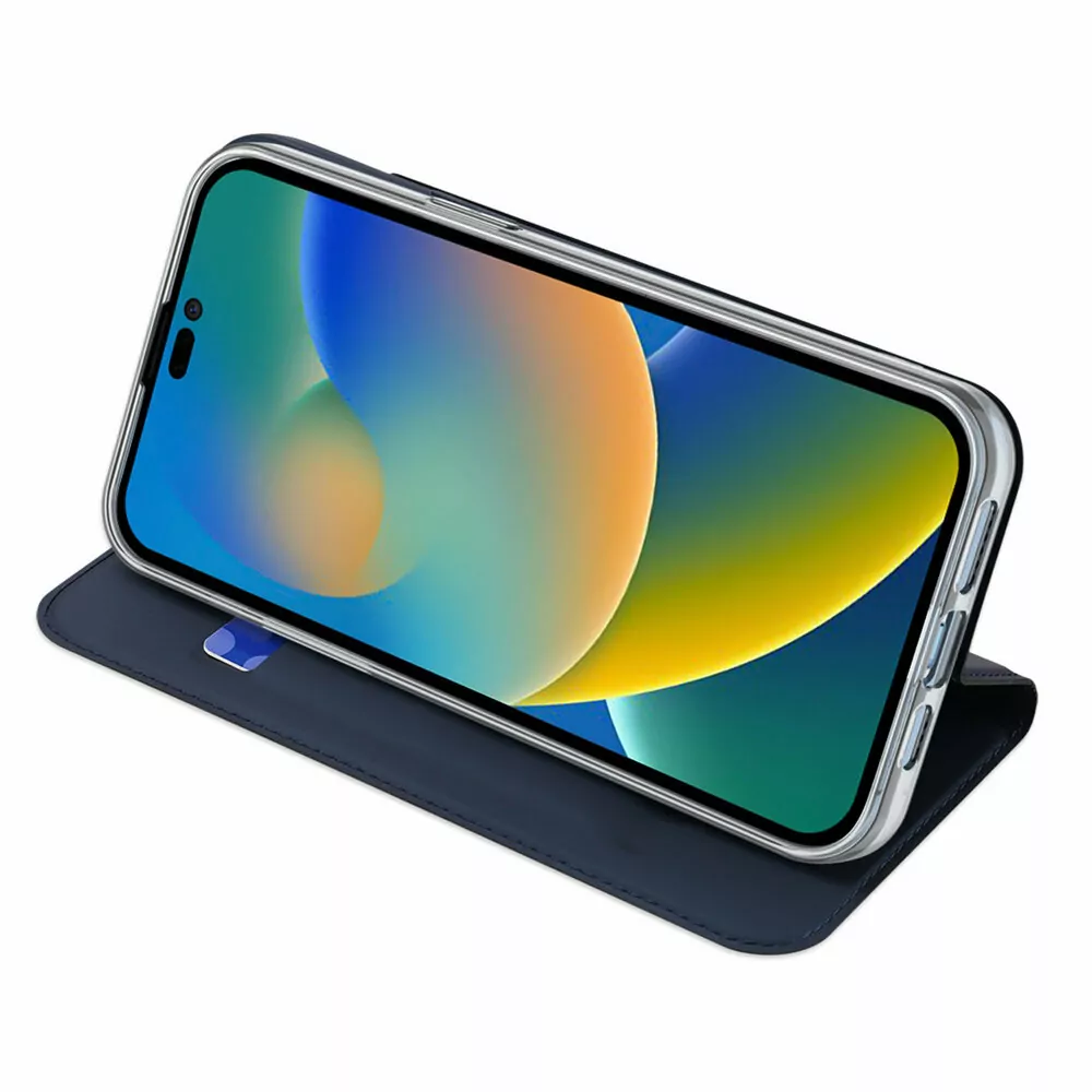 Prémiové flip pouzdro DUX DUCIS SKIN na mobil Apple iPhone 14 Pro - modré