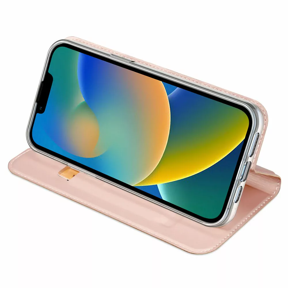 Prémiové flip pouzdro DUX DUCIS SKIN na mobil Apple iPhone 14 Plus - růžové