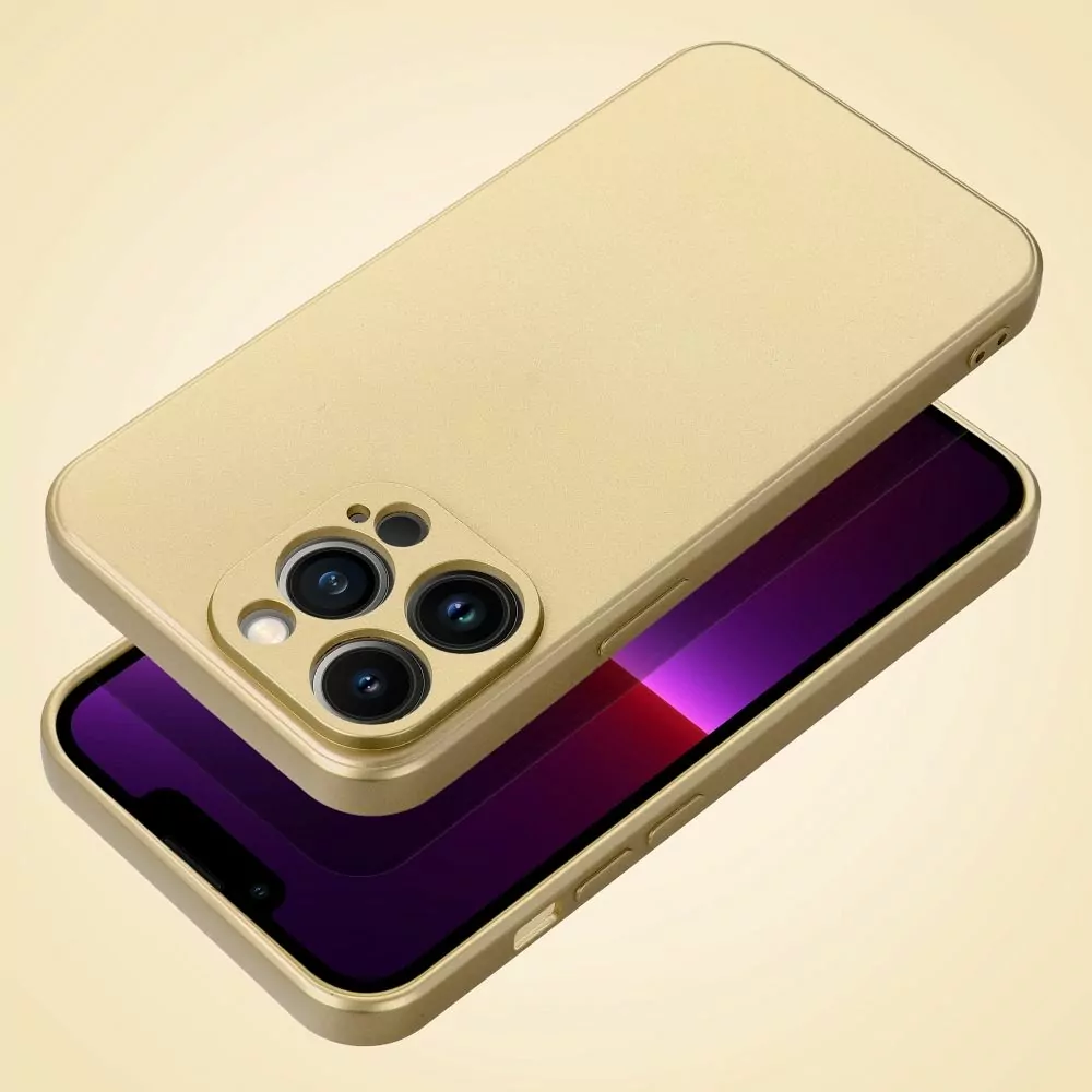 Silikonové pouzdro METALLIC na mobil Apple iPhone 13 Pro Zlatavé