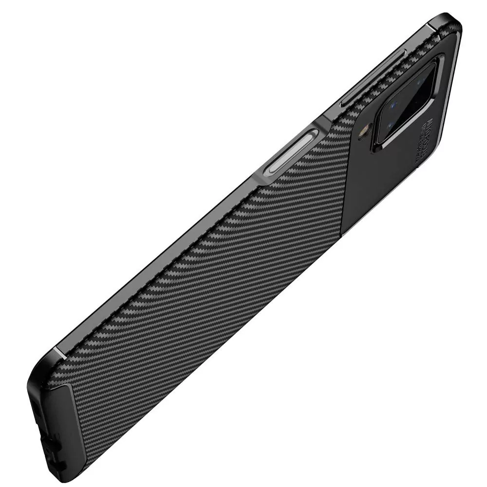 Silikonové pouzdro Premium Coolcase Carbon na mobil Samsung Galaxy A12 / M12 Černé
