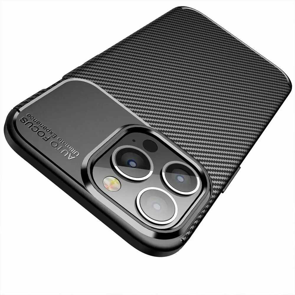 Silikonové pouzdro Premium Coolcase Carbon na mobil Apple iPhone 14 Pro Černé