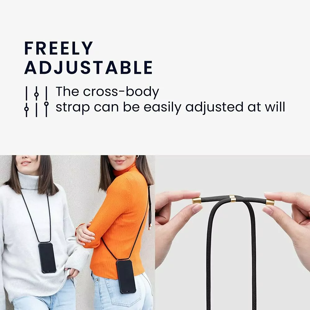 Pevné silikonové pouzdro kwmobile Crossbody na mobil Motorola Edge 30 Neo čiré s popruhem