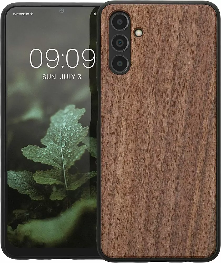 Dřevěné - silikonové pouzdro KWmobile na mobil Samsung Galaxy A13 5G / Samsung Galaxy A04s