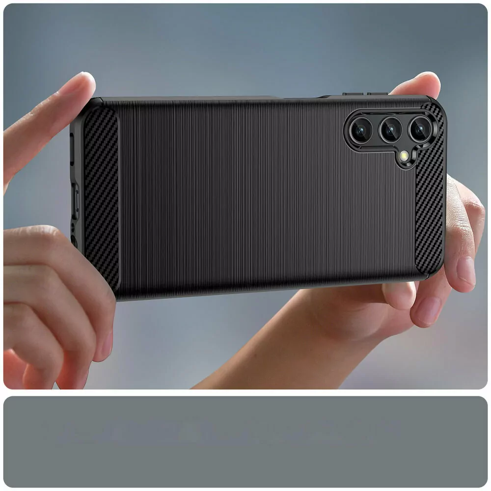 Silikonové pouzdro Coolcase Carbon na mobil Samsung Galaxy A14 LTE / 5G Černé