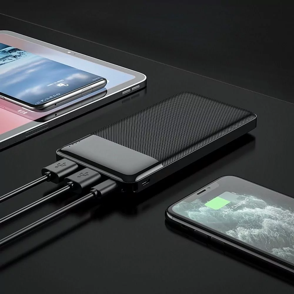 Powerbanka HOCO J72 Power bank LCD 2A 2xUSB + USC-C 10 000 mAh černá