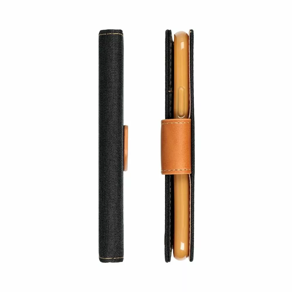Luxusní flipové pouzdro Coolcase Canvas pro Xiaomi Redmi 10C černé