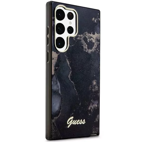 Originální pouzdro Guess GUHCS23LHTMRSK na mobil Samsung Galaxy S23 Ultra - Golden Marble Collection