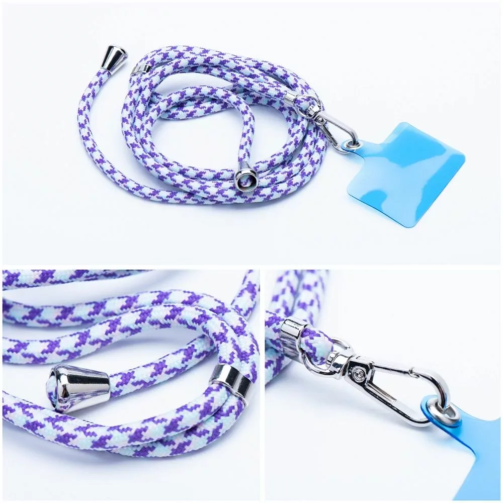 Univerzální dlouhý popruh SWING 6mm Crossbody přes rameno nebo kolem krku - bílo fialový