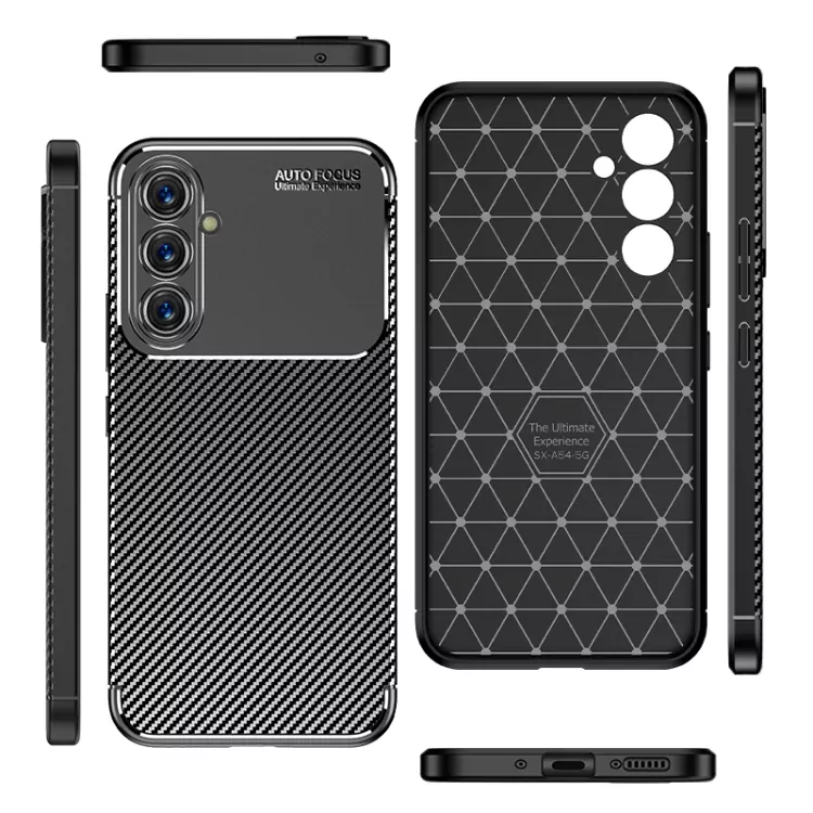 Silikonové pouzdro Premium Coolcase Carbon na mobil Samsung Galaxy A54 5G Černé