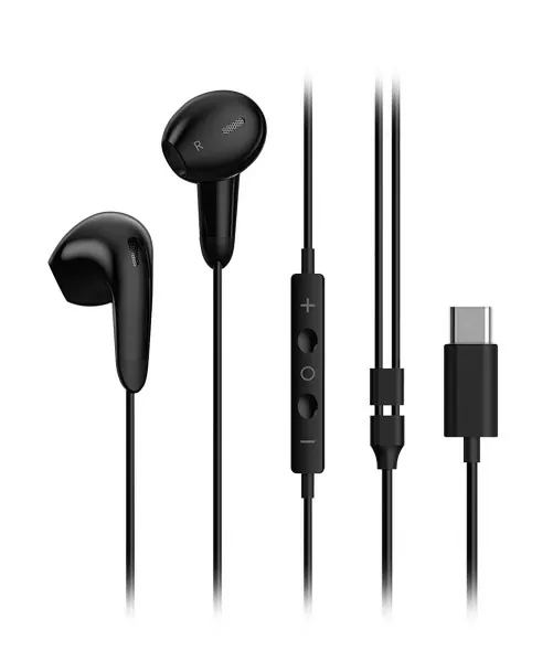 Handsfree sluchátka do uší s USB-C konektorem, ALIGATOR AE007 Cool Music, černá (kompatibilní s iPhone 15 a vyšší)