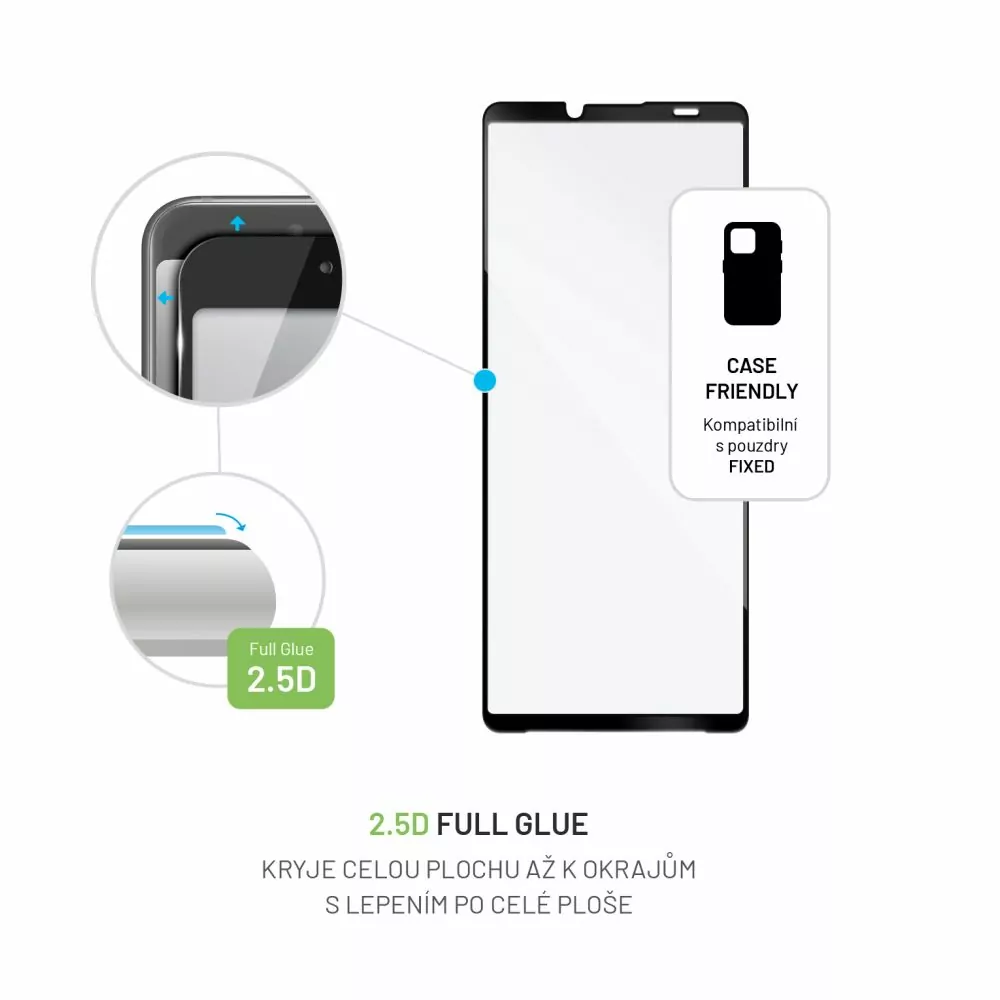 Ochranné sklo FIXED Full-Cover pro Sony Xperia 10 V na celou plochu displeje - černý rámeček (8591680155606)