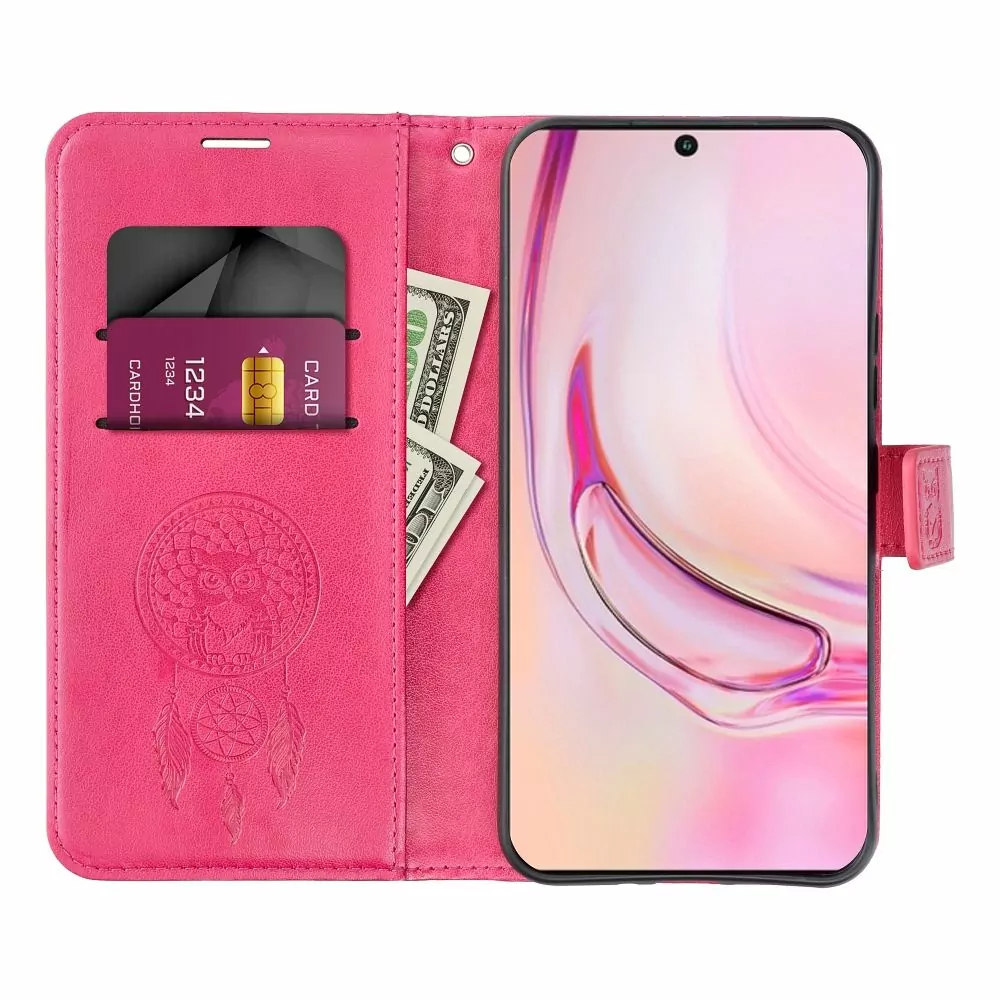 Flipové pouzdro Coolcase Mezzo na mobil Xiaomi Redmi Note 12S - Magenta lapač snů