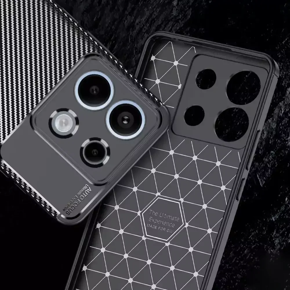 Silikonové pouzdro Coolcase Carbon na mobil Xiaomi Redmi Note 13 Pro 5G / Poco X6 5G Černé