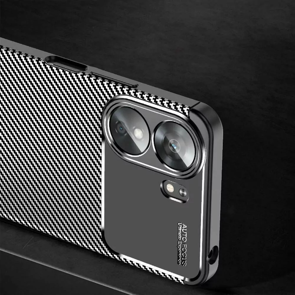 Silikonové pouzdro Coolcase Carbon Fiber - Xiaomi Redmi 13C / Poco C65 Černé