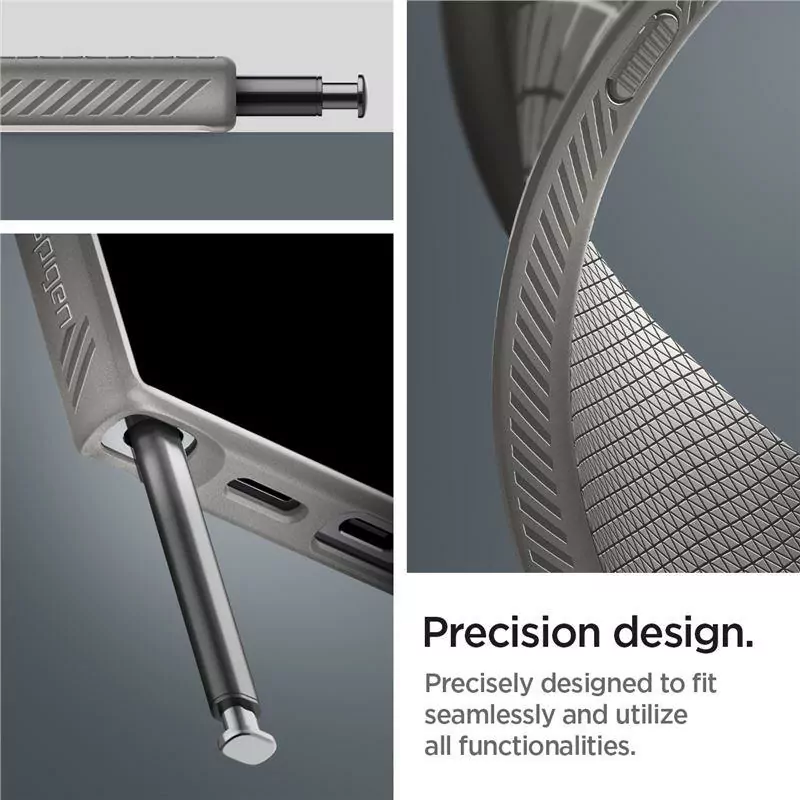 Silikonové pouzdro Spigen Liquid Air na mobil Samsung Galaxy S24 Ultra šedé