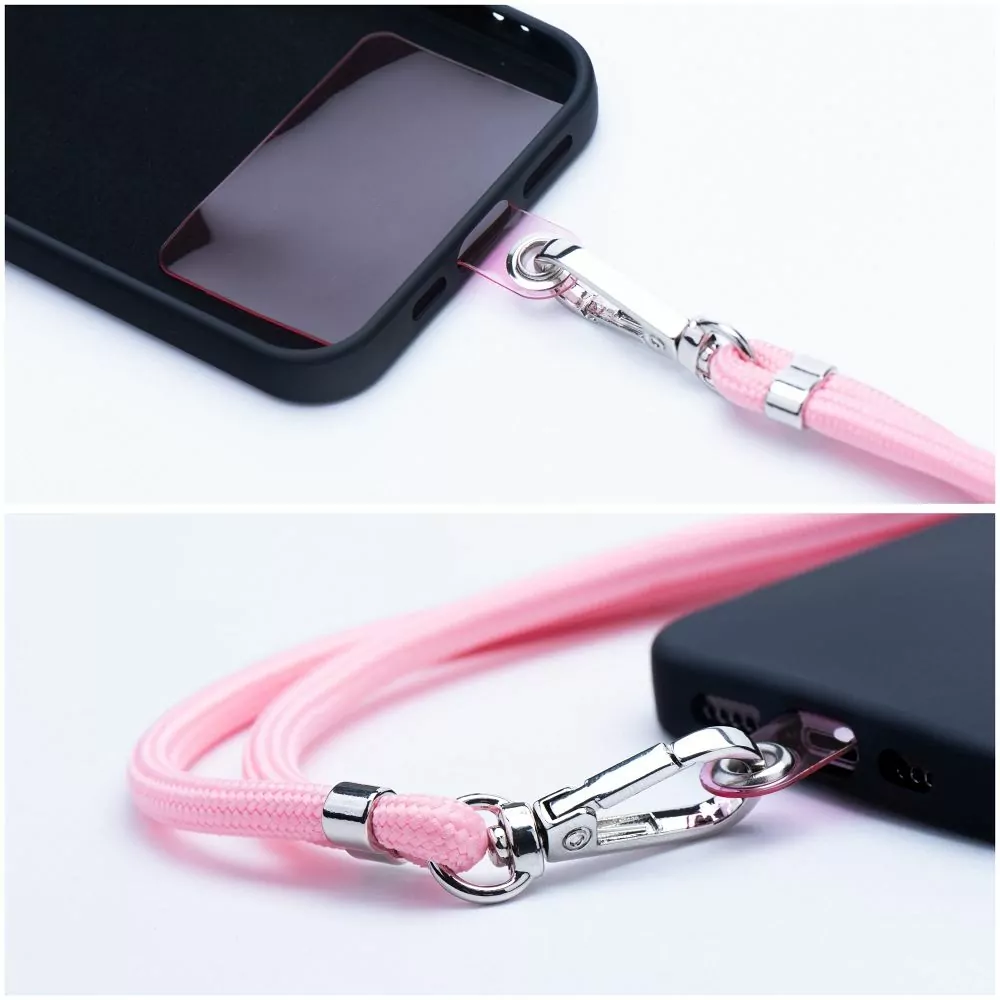 Univerzální dlouhý popruh SWING 6mm Crossbody přes rameno nebo kolem krku - růžový