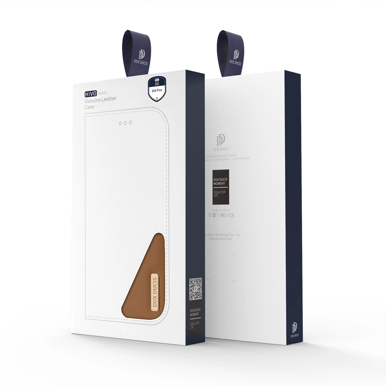 Pěkné kožené flip pouzdro Dux Ducis Hivo na mobil Samsung Galaxy S24 Plus Hnědé