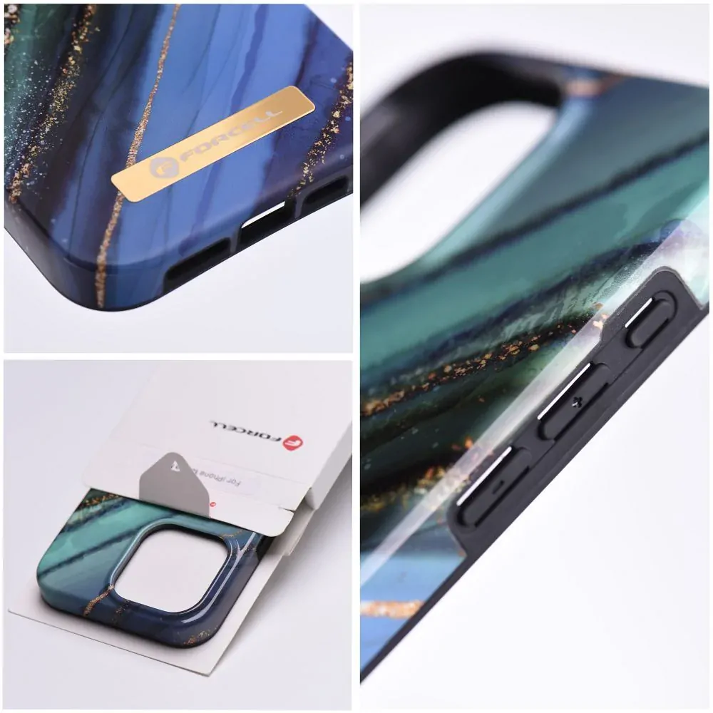 Prémiové pouzdro FORCELL F-PROTECT Mirage 4D s MagSafe na mobil Apple iPhone 15 Pro - Jade marble