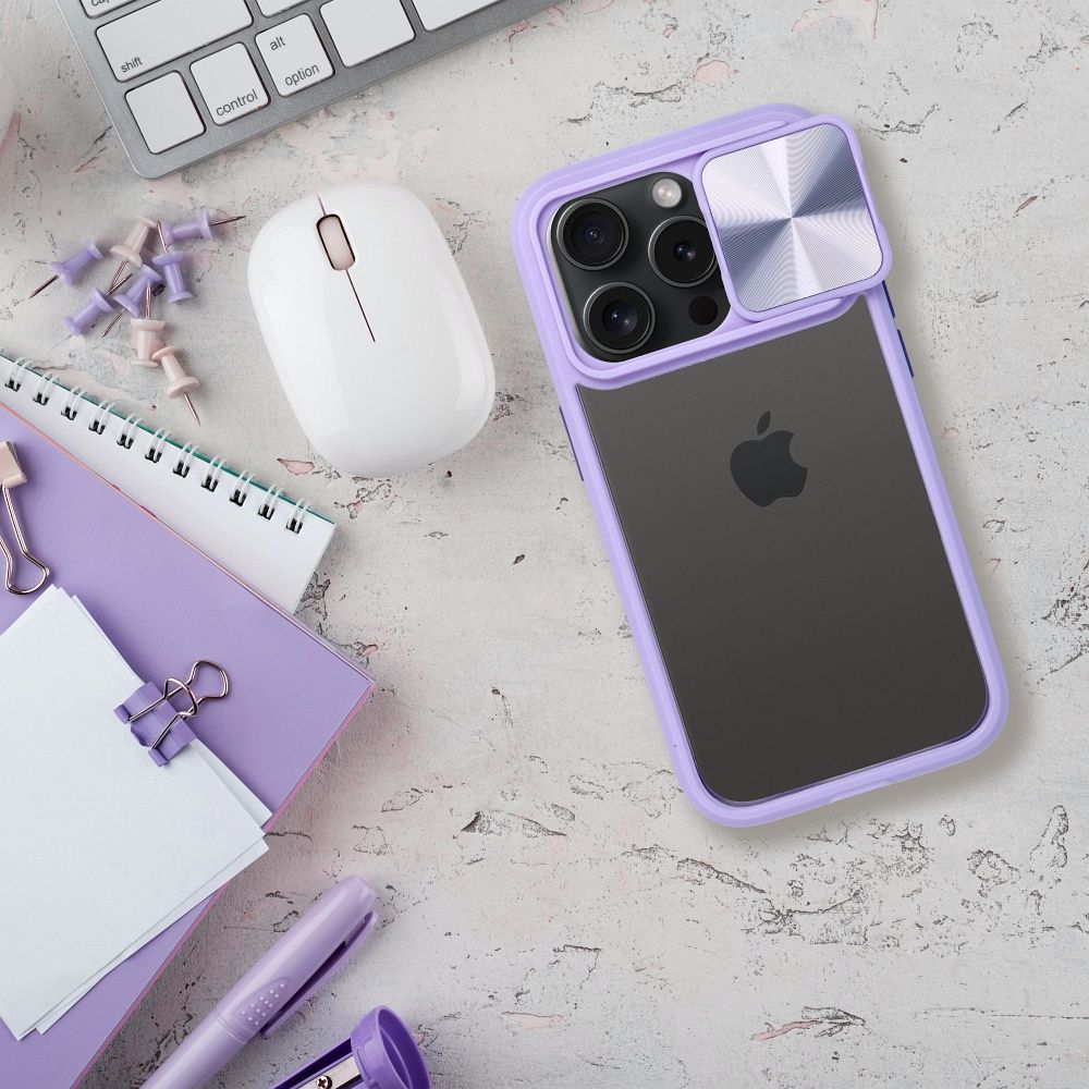Silikonové pouzdro SLIDER Case s krytkou fotoaparátu - Samsung Galaxy A05s Fialové