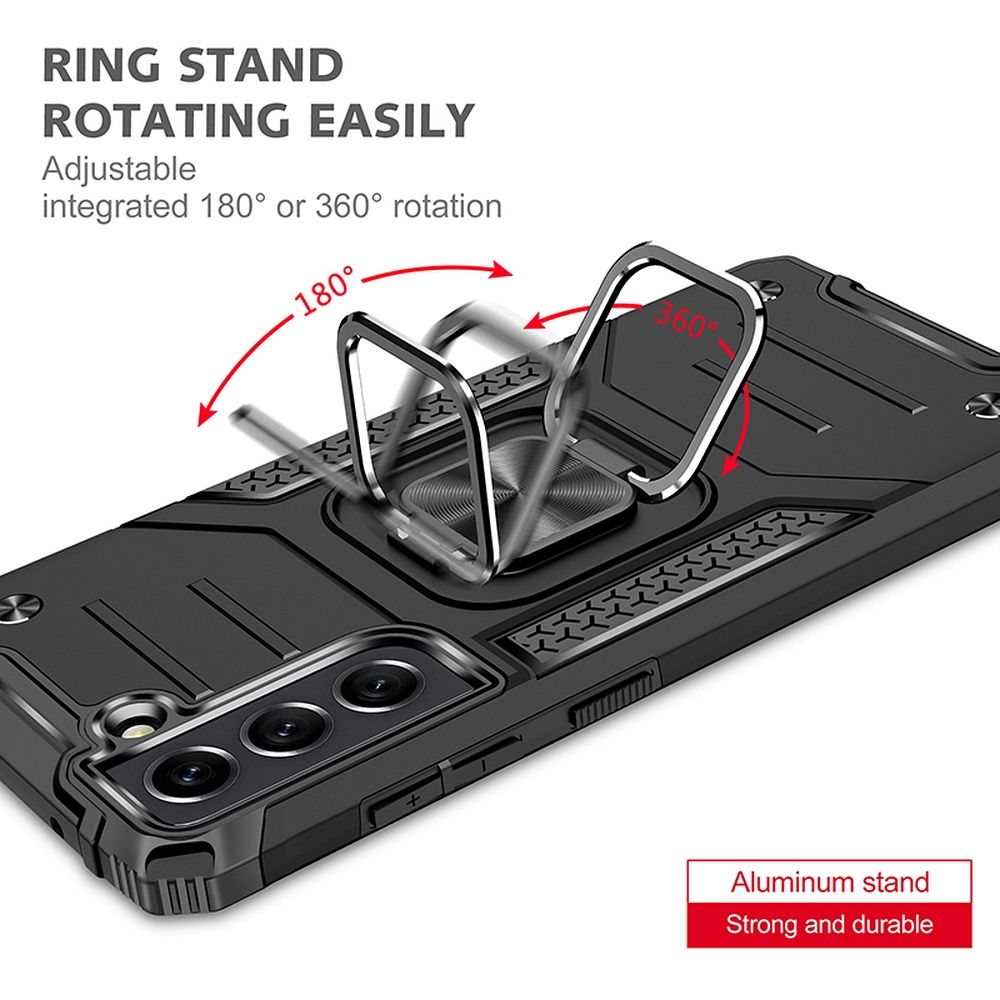 Hybridní pouzdro Coolcase Nitro - Samsung Galaxy A55 5G černé odolné se stojánkem