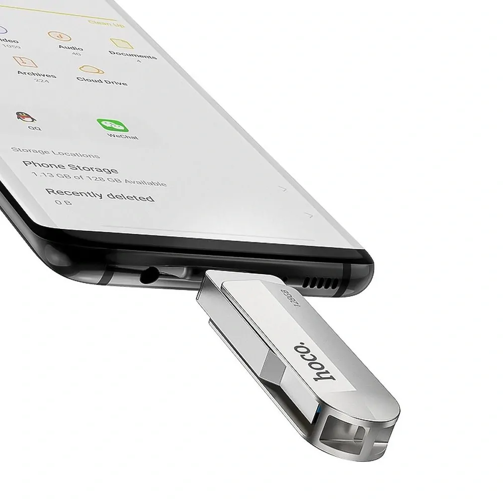 Fleška USB Flash disk HOCO UD10 s kapacitou 128 GB USB 3.0 s konektorem USB a USB-C
